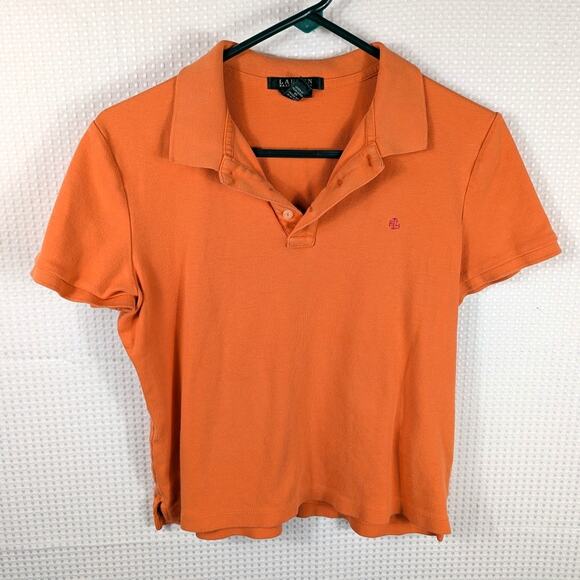 Lauren Ralph Lauren Men’s Large Slim Fit Polo Shirt Orange Cotton LRL Logo USA - Picture 1 of 3